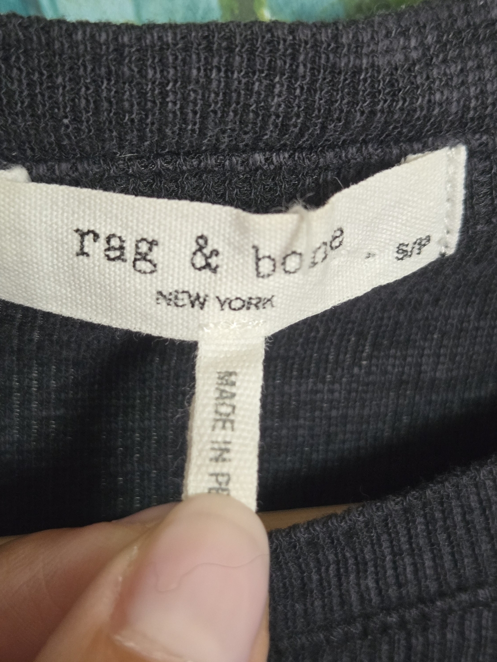 rag & bone Women's Charcoal Ribbed Long-Sleeve Tee - Picture 6 of 7
